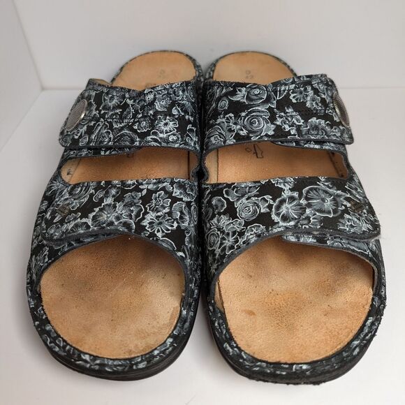 Finn Comfort Sansibar Black & White Floral Sandals Womens 42 EU Wide 10.5/11 US - Picture 5 of 7